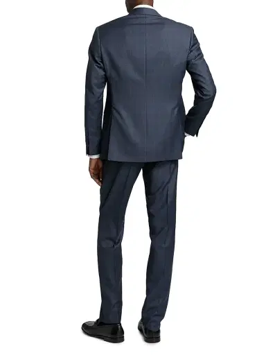 Emporio Armani Men's Plaid Wool Single-Breasted Suit - Grey - Size 44 | Thumbnail 5 Emporio Armani Men's Plaid Wool Single-Breasted Suit - Grey - Size 44 | Thumbnail 5