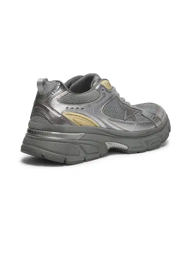 Golden Goose Men's Lightstar Net & Leather Low-Top Sneakers - Silver Gold - Size 13 | Thumbnail 3 Golden Goose Men's Lightstar Net & Leather Low-Top Sneakers - Silver Gold - Size 13 | Thumbnail 3