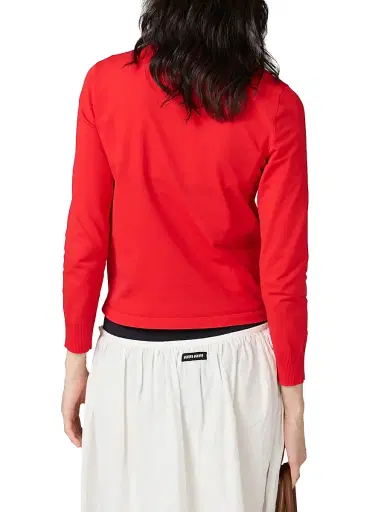 Miu Miu Women's Technical Yarn Sweater - Red - Size 4 | Thumbnail 3 Miu Miu Women's Technical Yarn Sweater - Red - Size 4 | Thumbnail 3