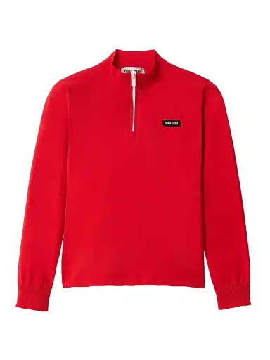 Miu Miu Women's Technical Yarn Sweater - Red - Size 4 | Thumbnail 1 Miu Miu Women's Technical Yarn Sweater - Red - Size 4 | Thumbnail 1