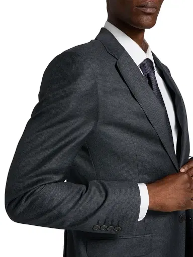 Emporio Armani Men's Micro Check Wool Single-Breasted Suit - Grey Blue | Thumbnail 6 Emporio Armani Men's Micro Check Wool Single-Breasted Suit - Grey Blue | Thumbnail 6