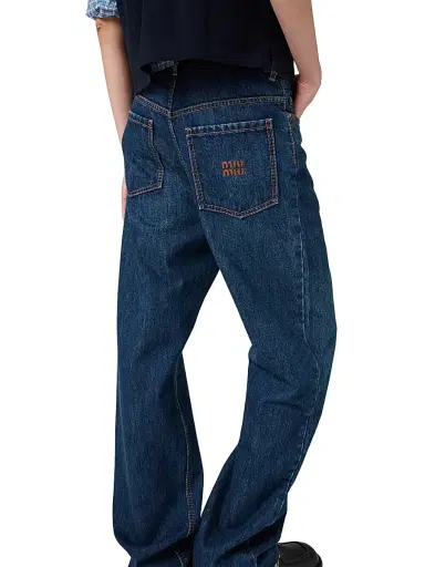 Miu Miu Women's Denim Jeans - Blue | Thumbnail 5 Miu Miu Women's Denim Jeans - Blue | Thumbnail 5