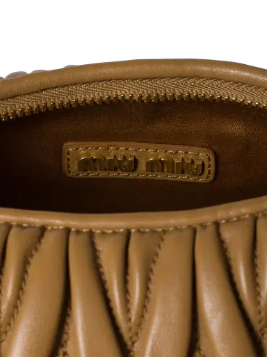 Miu Miu Women's Wander Matelassé Nappa Leather Top Handle Bag - Brown | Thumbnail 6 Miu Miu Women's Wander Matelassé Nappa Leather Top Handle Bag - Brown | Thumbnail 6