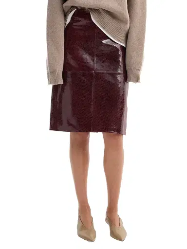 Róhe Women's Snake-Embossed Leather Pencil Skirt - Burgundy Snake | Thumbnail 3 Róhe Women's Snake-Embossed Leather Pencil Skirt - Burgundy Snake | Thumbnail 3