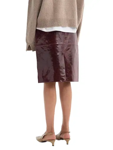Róhe Women's Snake-Embossed Leather Pencil Skirt - Burgundy Snake | Thumbnail 5 Róhe Women's Snake-Embossed Leather Pencil Skirt - Burgundy Snake | Thumbnail 5
