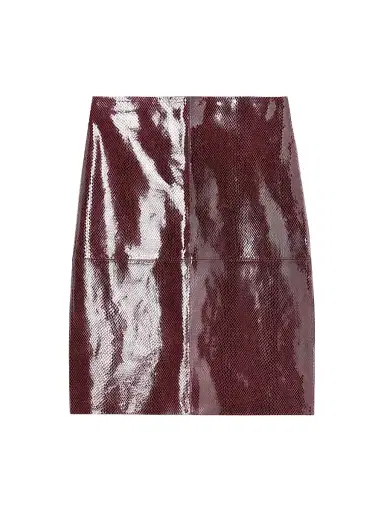 Róhe Women's Snake-Embossed Leather Pencil Skirt - Burgundy Snake | Thumbnail 1 Róhe Women's Snake-Embossed Leather Pencil Skirt - Burgundy Snake | Thumbnail 1