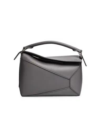 LOEWE Women's Puzzle Edge Leather Shoulder Bag - Light Grey | Thumbnail 15 LOEWE Women's Puzzle Edge Leather Shoulder Bag - Light Grey | Thumbnail 15