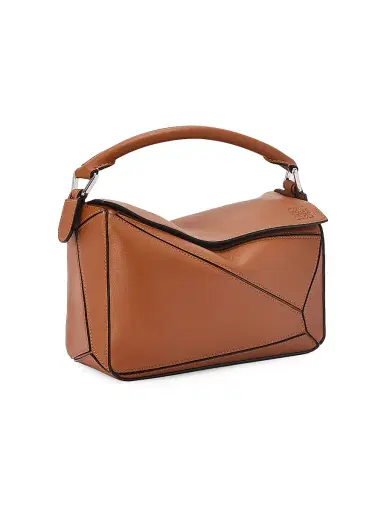 LOEWE Women's Puzzle Edge Leather Shoulder Bag - Light Grey | Thumbnail 9 LOEWE Women's Puzzle Edge Leather Shoulder Bag - Light Grey | Thumbnail 9