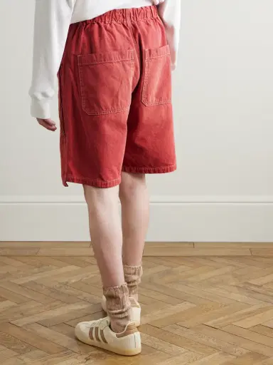 KAPITAL Easy Straight-Leg Cotton-Twill Drawstring Shorts - Men | Thumbnail 4 KAPITAL Easy Straight-Leg Cotton-Twill Drawstring Shorts - Men | Thumbnail 4