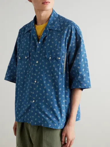 KAPITAL Camp-Collar Cotton-Dobby Shirt - Men | Thumbnail 3 KAPITAL Camp-Collar Cotton-Dobby Shirt - Men | Thumbnail 3