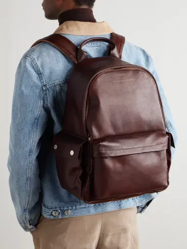 Brunello Cucinelli Leather Backpack - Men | Thumbnail 2 Brunello Cucinelli Leather Backpack - Men | Thumbnail 2