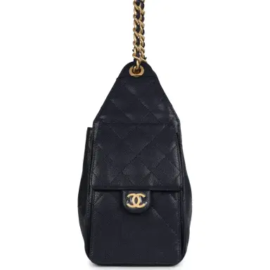Chanel Chanel Small 25 Hobo Bag Dark Navy Caviar Antique Gold Hardware | Thumbnail 4 Chanel Chanel Small 25 Hobo Bag Dark Navy Caviar Antique Gold Hardware | Thumbnail 4