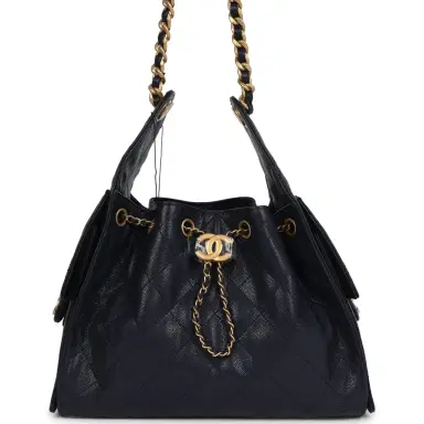 Chanel Chanel Small 25 Hobo Bag Dark Navy Caviar Antique Gold Hardware | Thumbnail 1 Chanel Chanel Small 25 Hobo Bag Dark Navy Caviar Antique Gold Hardware | Thumbnail 1