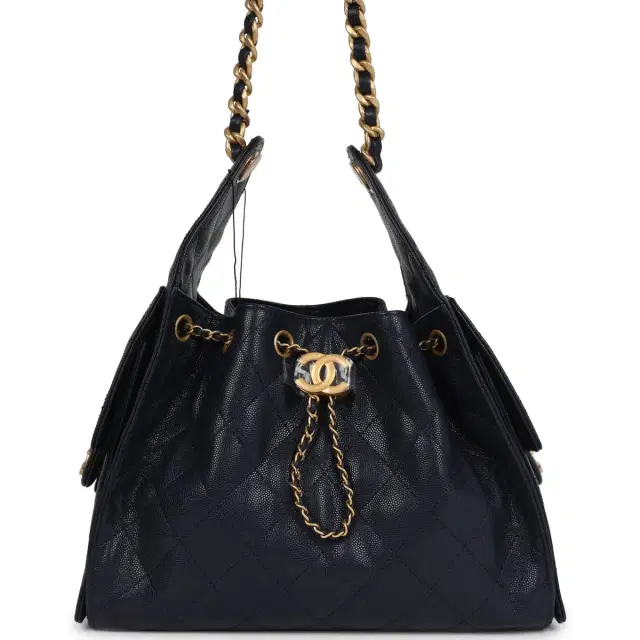 Chanel Small 25 Hobo Bag Dark Navy Caviar Antique Gold Hardware Chanel Small 25 Hobo Bag Dark Navy Caviar Antique Gold Hardware