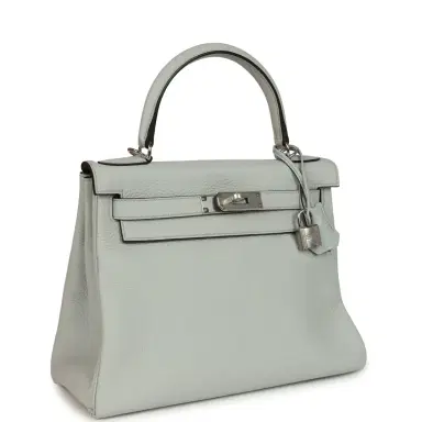 HERMÈS Hermes Kelly Retourne 28 Bleu Pale Clemence Palladium Hardware | Thumbnail 2 HERMÈS Hermes Kelly Retourne 28 Bleu Pale Clemence Palladium Hardware | Thumbnail 2