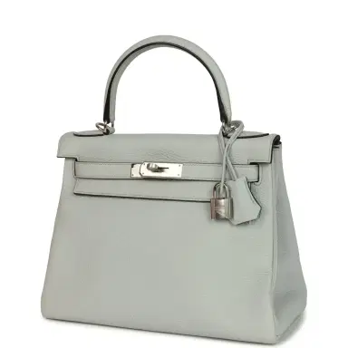 HERMÈS Hermes Kelly Retourne 28 Bleu Pale Clemence Palladium Hardware | Thumbnail 3 HERMÈS Hermes Kelly Retourne 28 Bleu Pale Clemence Palladium Hardware | Thumbnail 3