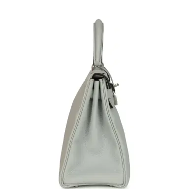 HERMÈS Hermes Kelly Retourne 28 Bleu Pale Clemence Palladium Hardware | Thumbnail 4 HERMÈS Hermes Kelly Retourne 28 Bleu Pale Clemence Palladium Hardware | Thumbnail 4