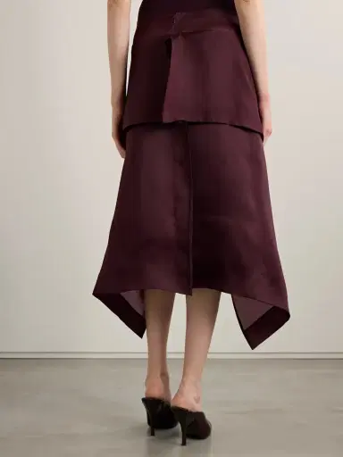 Khaite Nina Asymmetric Draped Silk-organza Midi Skirt | Thumbnail 3 Khaite Nina Asymmetric Draped Silk-organza Midi Skirt | Thumbnail 3