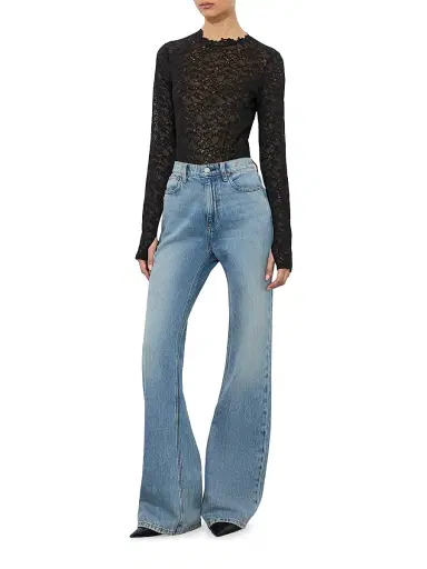 ALICE + OLIVIA Women's Taeyn Lace Crewneck Bodysuit - Black | Thumbnail 2 ALICE + OLIVIA Women's Taeyn Lace Crewneck Bodysuit - Black | Thumbnail 2
