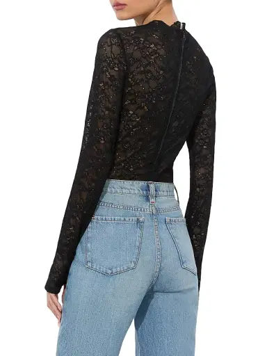 ALICE + OLIVIA Women's Taeyn Lace Crewneck Bodysuit - Black | Thumbnail 5 ALICE + OLIVIA Women's Taeyn Lace Crewneck Bodysuit - Black | Thumbnail 5