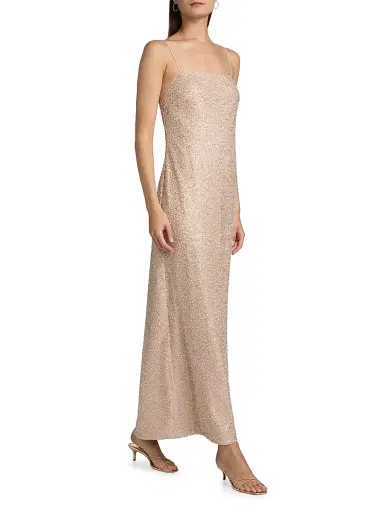Milly Women's Anastasia Sequined Sheath-Style Cocktail Dress - Rose Gold | Thumbnail 4 Milly Women's Anastasia Sequined Sheath-Style Cocktail Dress - Rose Gold | Thumbnail 4