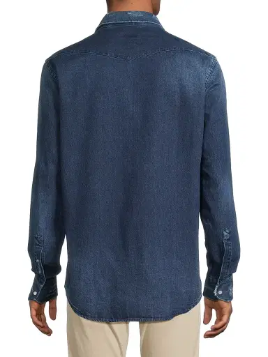 Sartorio Napoli Men's Texas Denim Shirt - Medium Blue | Thumbnail 5 Sartorio Napoli Men's Texas Denim Shirt - Medium Blue | Thumbnail 5