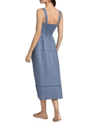 Reformation Women's Everett Linen Midi-Dress - Cornflower - Size 10 | Thumbnail 5 Reformation Women's Everett Linen Midi-Dress - Cornflower - Size 10 | Thumbnail 5