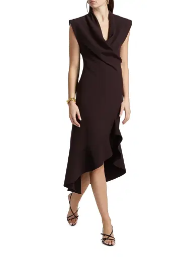 PRABAL GURUNG Women's Angie Wrap-Front Midi-Dress | Thumbnail 2 PRABAL GURUNG Women's Angie Wrap-Front Midi-Dress | Thumbnail 2