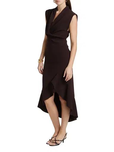 PRABAL GURUNG Women's Angie Wrap-Front Midi-Dress | Thumbnail 4 PRABAL GURUNG Women's Angie Wrap-Front Midi-Dress | Thumbnail 4