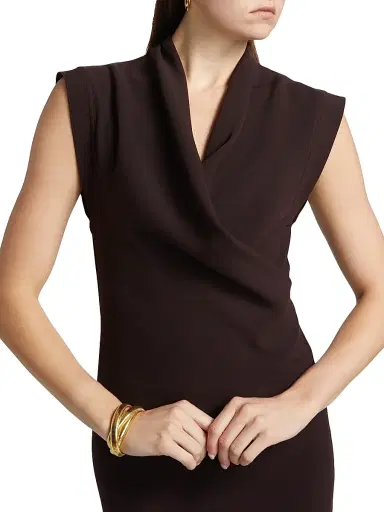 PRABAL GURUNG Women's Angie Wrap-Front Midi-Dress | Thumbnail 6 PRABAL GURUNG Women's Angie Wrap-Front Midi-Dress | Thumbnail 6