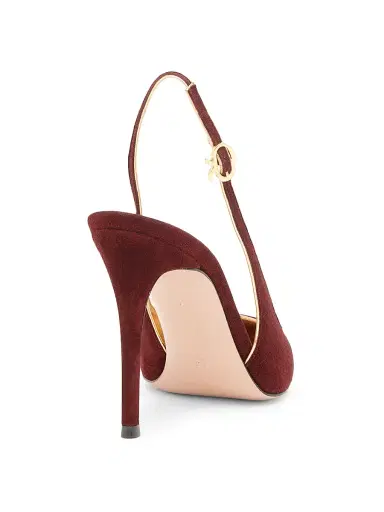 Gianvito Rossi Women's 95MM Suede Slingback Pumps - Royale Mekong | Thumbnail 3 Gianvito Rossi Women's 95MM Suede Slingback Pumps - Royale Mekong | Thumbnail 3