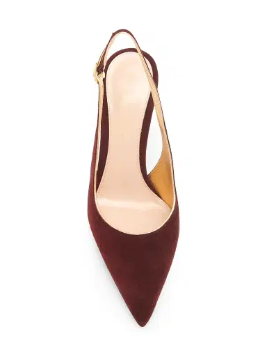 Gianvito Rossi Women's 95MM Suede Slingback Pumps - Royale Mekong | Thumbnail 4 Gianvito Rossi Women's 95MM Suede Slingback Pumps - Royale Mekong | Thumbnail 4