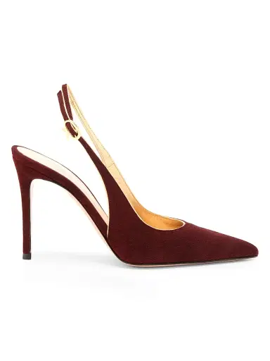 Gianvito Rossi Women's 95MM Suede Slingback Pumps - Royale Mekong | Thumbnail 1 Gianvito Rossi Women's 95MM Suede Slingback Pumps - Royale Mekong | Thumbnail 1