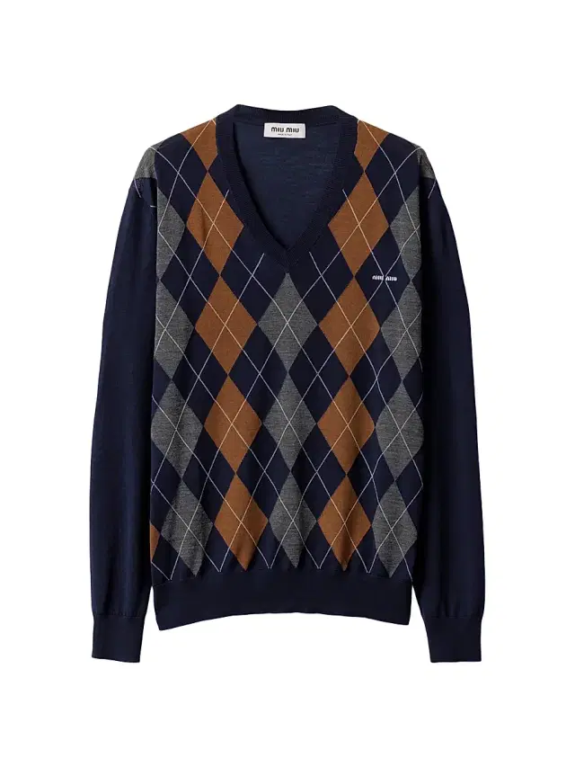 Women's V-Necked Wool Sweater - Blue Women's V-Necked Wool Sweater - Blue