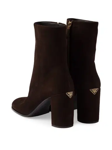 Prada Women's Suede Booties - Brown | Thumbnail 7 Prada Women's Suede Booties - Brown | Thumbnail 7