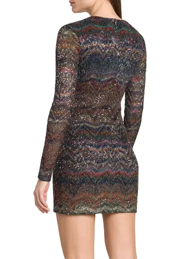 Missoni Women's Sequin Chevron Knit Minidress - Dark Multicolor Tones | Thumbnail 5 Missoni Women's Sequin Chevron Knit Minidress - Dark Multicolor Tones | Thumbnail 5