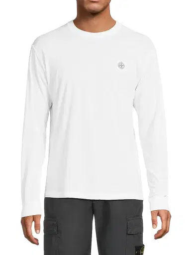 Stone Island Men's Long-Sleeve Cotton T-Shirt - White | Thumbnail 3 Stone Island Men's Long-Sleeve Cotton T-Shirt - White | Thumbnail 3
