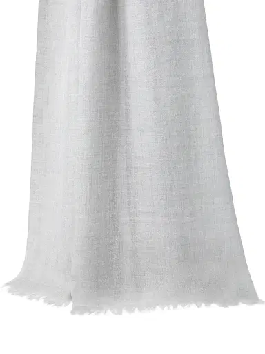 Brunello Cucinelli Women's Cashmere and Silk Scarf - Light Grey | Thumbnail 3 Brunello Cucinelli Women's Cashmere and Silk Scarf - Light Grey | Thumbnail 3