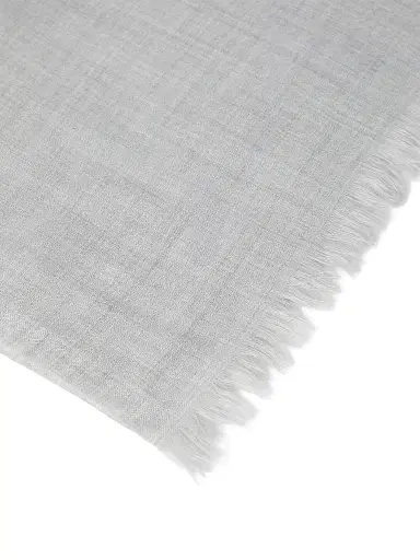 Brunello Cucinelli Women's Cashmere and Silk Scarf - Light Grey | Thumbnail 4 Brunello Cucinelli Women's Cashmere and Silk Scarf - Light Grey | Thumbnail 4