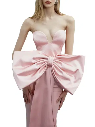 The New Arrivals Ilkyaz Ozel Women's Peggy Satin Bow Gown | Thumbnail 4 The New Arrivals Ilkyaz Ozel Women's Peggy Satin Bow Gown | Thumbnail 4