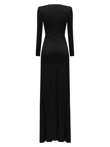 The New Arrivals Ilkyaz Ozel Women's Azure Plunging Bodycon Gown - Dark Side | Thumbnail 2 The New Arrivals Ilkyaz Ozel Women's Azure Plunging Bodycon Gown - Dark Side | Thumbnail 2