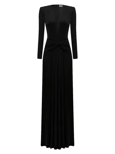 The New Arrivals Ilkyaz Ozel Women's Azure Plunging Bodycon Gown - Dark Side | Thumbnail 1 The New Arrivals Ilkyaz Ozel Women's Azure Plunging Bodycon Gown - Dark Side | Thumbnail 1
