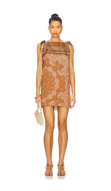 ROCOCO SAND Knotted Shoulder Detail Mini Dress | Thumbnail 1 ROCOCO SAND Knotted Shoulder Detail Mini Dress | Thumbnail 1