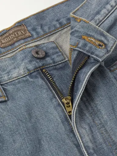 KAPITAL Straight-Leg Leather-Trimmed Embellished Denim Shorts - Men | Thumbnail 5 KAPITAL Straight-Leg Leather-Trimmed Embellished Denim Shorts - Men | Thumbnail 5