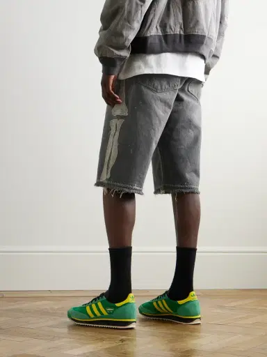 KAPITAL Wide-Leg Appliquéd Distressed Denim Shorts - Men | Thumbnail 3 KAPITAL Wide-Leg Appliquéd Distressed Denim Shorts - Men | Thumbnail 3