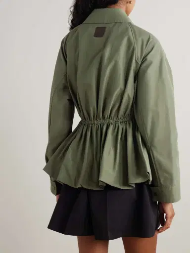 Loewe Leather-trimmed Cotton-blend Peplum Jacket | Thumbnail 4 Loewe Leather-trimmed Cotton-blend Peplum Jacket | Thumbnail 4