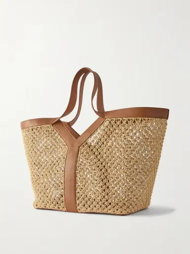 Saint Laurent Loulou Leather-trimmed Woven Raffia Tote | Thumbnail 3 Saint Laurent Loulou Leather-trimmed Woven Raffia Tote | Thumbnail 3