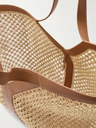 Saint Laurent Loulou Leather-trimmed Woven Raffia Tote | Thumbnail 5 Saint Laurent Loulou Leather-trimmed Woven Raffia Tote | Thumbnail 5