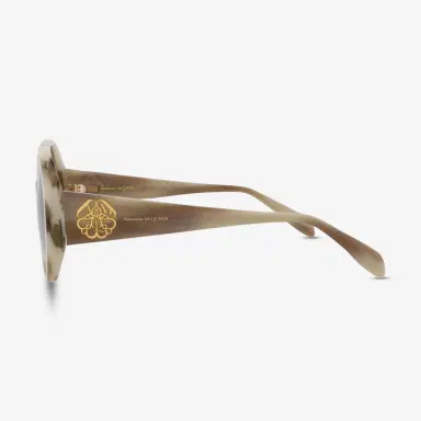 Alexander McQueen Alexander Mcqueen Iconic Round Acetate 57 mm Ladies Sunglasses by The Solist | Thumbnail 3 Alexander McQueen Alexander Mcqueen Iconic Round Acetate 57 mm Ladies Sunglasses by The Solist | Thumbnail 3