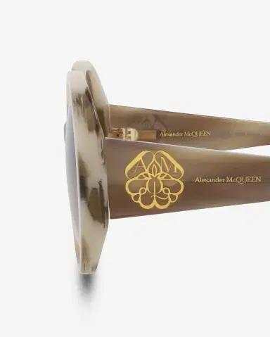 Alexander McQueen Alexander Mcqueen Iconic Round Acetate 57 mm Ladies Sunglasses by The Solist | Thumbnail 4 Alexander McQueen Alexander Mcqueen Iconic Round Acetate 57 mm Ladies Sunglasses by The Solist | Thumbnail 4